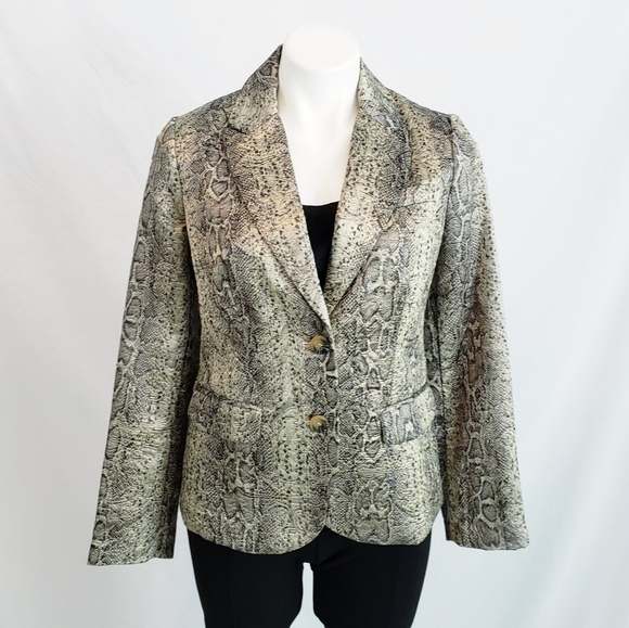 NWT Chico's Jacquard Cobra Python Blazer Business Casual XS - Picture 1 of 11